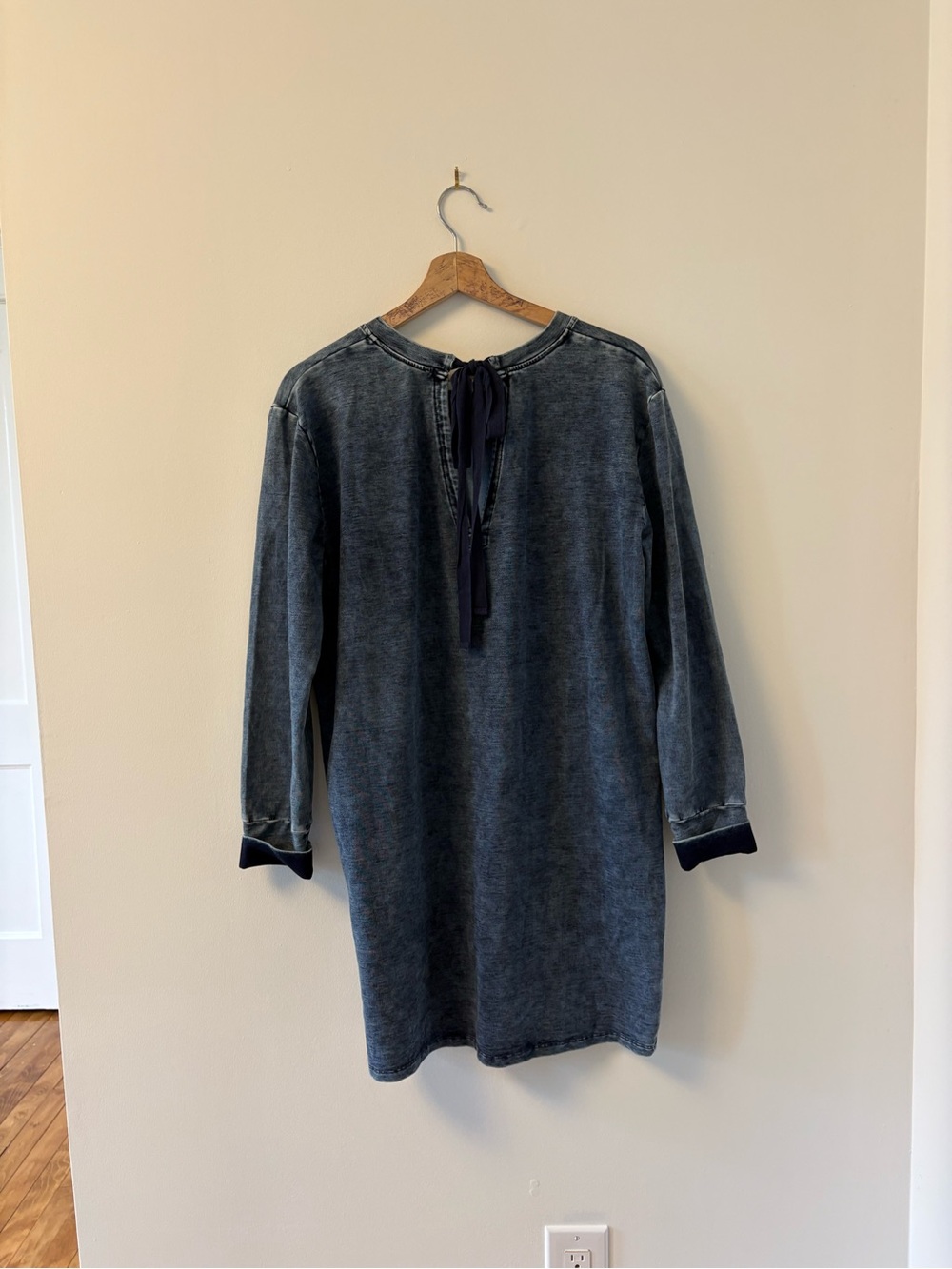 Jane and Delancey Washed Denim Blue Sweatshirt Top - Picture 5 of 5